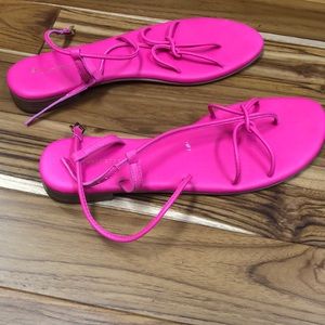 Used couple times almost new. Anthropology brand pink sandals size 9